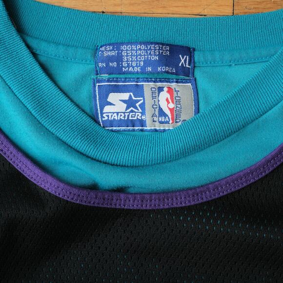 Vintage Starter Charlotte Hornets Tee + Jersey Combo XL‎ 90s Retro Sports NBA - Picture 3 of 8